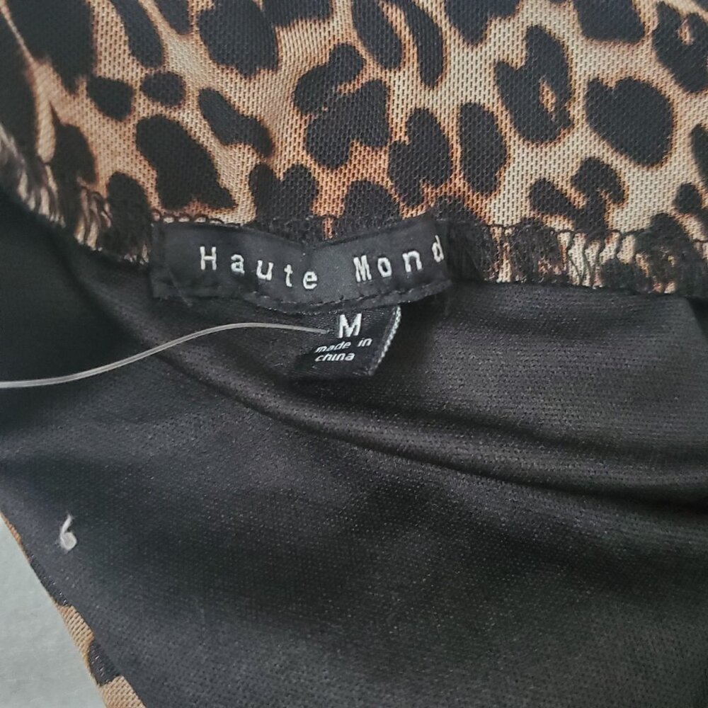 Haute Monde Leopard or Cheetah Print Skirt Size M New Micro-Mesh Lined Pull-on - Picture 3 of 6